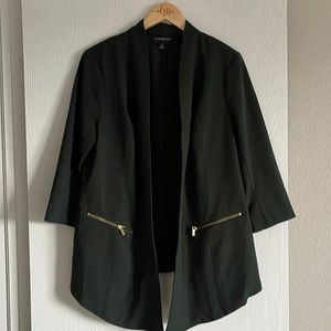 Green asymmetrical blazer